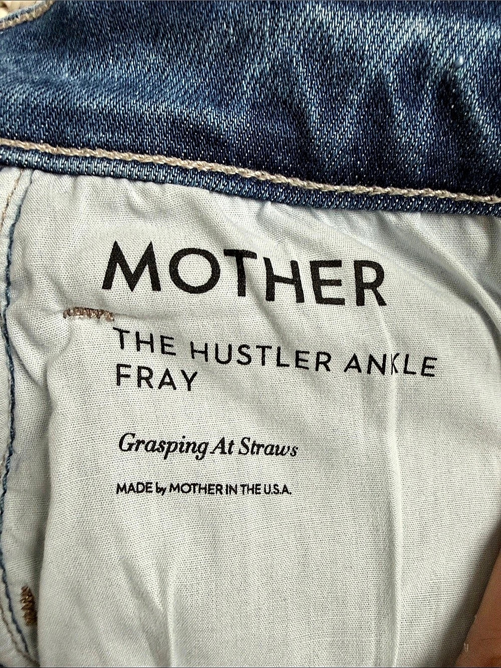 NWT MOTHER The Hustler Ankle Fray- Grasping At Straws Size 28 - Picture 6 of 6